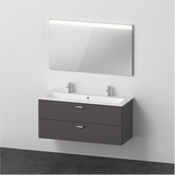 Duravit XBase Möbel-Set mit 2 Waschplätzen und Spiegel 1230 x 490 mm, XB00660, Farbe: Graphit Matt Dekor