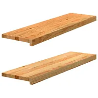 VidaXL Fensterbänke 2 Stk. Hellbraun 90x25x2 cm Massivholz Eiche