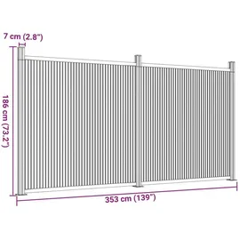 vidaXL Zaunelement 353 x 186 cm Braun/WPC