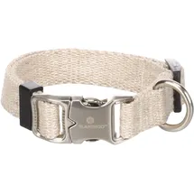 Karlie Flamingo Halsband für Hund Lago beige XS 20-35cm 15mm - Stufenlos verstellbar - Verchromte Klickschnalle und Ring für Leine