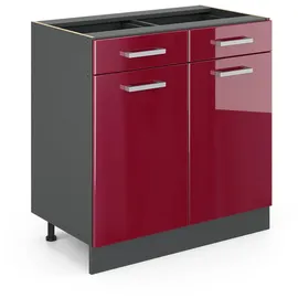 Vicco Schubladenschrank R-Line 80 x 81,6 x 46 cm Rot