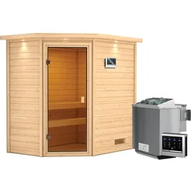 Karibu Jella inkl. 9 kW Bio-Kombiofen + ext. Steuerung + Dachkranz