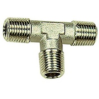 Riegler T-Stück, außen/außen/außen, R 1/2, SW 21, Messing vernickelt