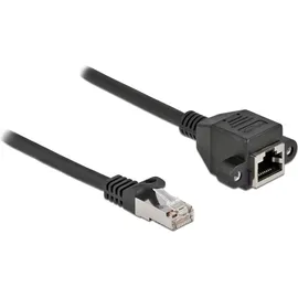 DeLock 86998 RJ45 Netzwerkkabel, Patchkabel CAT 6a S/FTP Schwarz