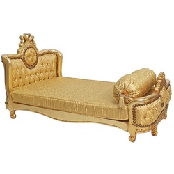 Casa Padrino Barock Hundebett Gold Muster / Antik Gold - Handgefertigtes Antik Stil Hundebett - Prunkvolle Hunde Möbel im Barockstil - Antik Stil Tiermöbel - Barock Tiermöbel