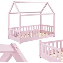 Juskys Kinderbett Marli 80 x 160 cm Kiefer massiv rosa