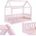 Juskys Kinderbett Marli 80 x 160 cm Kiefer massiv rosa