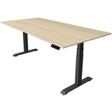 Kerkmann Move 4 elektrisch höhenverstellbarer Schreibtisch ahorn rechteckig, T-Fuß-Gestell grau 200,0 x 100,0 cm