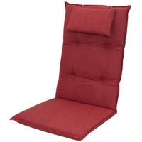 doppler® Hochlehnerauflage 6998 rot Gartenstuhl Auflagen Kissen Polster für Hochlehner, für Hochlehner-Stühle mit abnehmbaren Kopfkissen rot