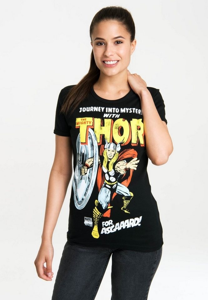 LOGOSHIRT T-Shirt Thor For Asgaaard mit lizenzierten Originaldesign schwarz M