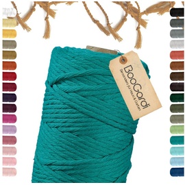 BooGardi Makramee Garn · Türkis 5mm x 100m · 3mm oder 5mm · viele Farben · Baumwollkordel · Baumwollgarn · DIY Bastelkordel · Kordelband