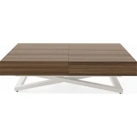 WFL GROUP Cavetta U Braun Walnuss 120-200 x 80 x 27-76 cm