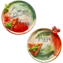 Mambocat 2er Set Pizzateller Gemüse & Öl 31cm Ø ZOR_OL