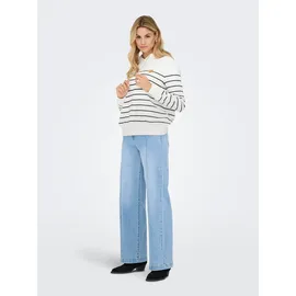 Only Kapuzensweatshirt Gestreift Cloud Dancer Stripes/Navy Blazer M