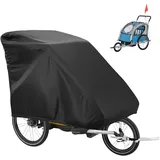 Faltgarage für Fahrradanhänger, Schwarz Oxford-gewebe Anhänger Abdeckung, fahrradanhänger regenschutz, 33*55*39in Universell Abdeckung,für Fahrradanhänger Hundeanhänger Lastenanhänge