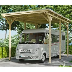 Einzelcarport SKANHOLZ "Caravan-Emsland", beige (natur), H: 353cm, Carports