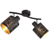 GLOBO Tunno 2X E14 Led schwarz/gold Metall