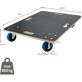 ECD Germany 2er Set Transportroller 60x80 cm, bis 800 kg Siebdruckplatte für Umzug, Rollbrett Möbelroller Möbel-Transport Möbelhund