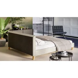 s-style möbel Polsterbett 180 x 200 cm Weiß