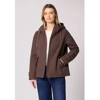 STREET ONE STREET ONE, Damen, Gr. 46, braun (mahogany braun), Stoff, Obermaterial: 100% Polyester. Futter: 100% Polyester, unifarben, normal normal, ohne Ausschnitt, Bündchen, Jacken Parka, mit Kapuze