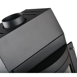 HS Flamingo Kamineinsatz AQUAFLAM 12 Panorama 12 kW mit Wärmetauscher Schwarz