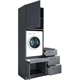 laundreezy Mehrzweckschrank-Set 118 x 238 x 68 cm Grau
