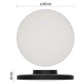 EMOS LED-Wand-/Deckenleuchte DIONI - CCT einstellbar 3 000/4 000/5 700 K - 2160 lm - 18 W (statt 130W Glühbirne) - 30 000 Std. - Abstrahlwinkel 110° - für Innen und Außen - rund, Ø 36 cm - schwarz