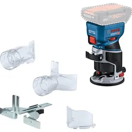 Bosch GKF 18V-8 Akku-Kantenfräse mit Spannzange, Parallelanschlag, 2x Saugadapter, Spanschutz
