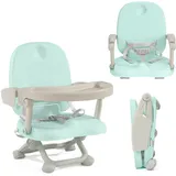 Sitzerhöhung Tragbar Hochstuhl Baby Booster Sitz mit Tablett Klappbar Kindersitzerhöhung (Grün)