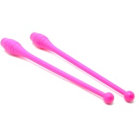 Rosa, 2 x Gymnastik-Sticks (36 cm) (83 g) für Frauen, Gymnastikstöcke, Rhythmusstäbe, Anfänger