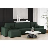 kaiser möbel Ecksofa mit schlaffunktion und bettkasten, Sofa U-form, Couch U-form BEST Dicker Cord Grün