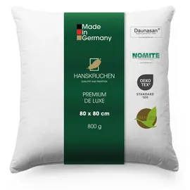 HANSKRUCHEN Premium de Luxe Daunenkissen 80 x 80 cm Weiß