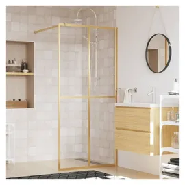 vidaXL Duschwand für Begehbare Dusche mit ESG Klarglas Golden 90x195cm