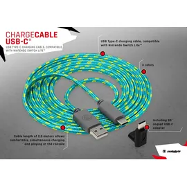 Snakebyte Charge:Cable Ladekabel Türkis/Gelb USB
