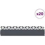 vidaXL Rasenkante 103 x 0,05 x 22 cm 20 Stück Anthrazit