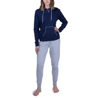 maluuna Damen Hausanzug Hoodie mit Hose, Farbe:grau, Größe:S - S