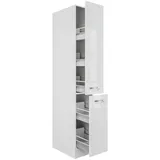 FlexWell Apothekerschrank, Weiß, Weiß Hochglanz, Holzwerkstoff, einzeln stellbar, 30x200x57 cm, Made in Germany, individuell planbar, Küchen, Küchenmöbel, Küchenschränke, Apothekerschränke