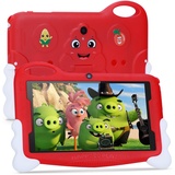 Kinder Tablet, 7'' Hd Display Android 13 Kinder WiFi Tablet Mit Kid-Proof Fall 32GB+64GB Erweiterbare Kleinkind Software Vorinstalliert Iwawa Für Baby Jungen Mädchen Lernen (Rot)