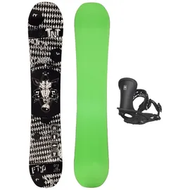 FTWO Set Snowboard TNT Black Death Schwarz 147cm mit Bindung M Sale