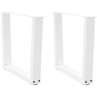 Helloshop26 - Set aus 2 verstellbaren modernen V-förmigen Couchtischbeinen 50 x 42-43,3 cm weißer Stahl 02_0056917