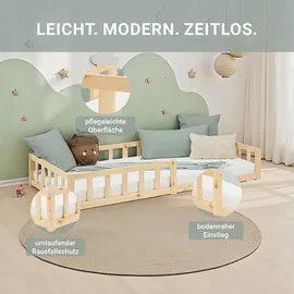 Homestyle4u Kinderbett Homestyle4u 90 x 200 cm Kiefer massiv natur