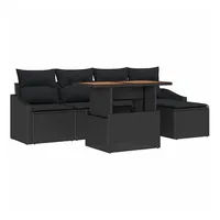 VidaXL Garten Essgruppe mit Kissen Schwarz, Braun