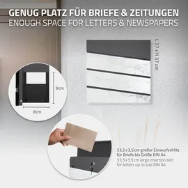 ML-Design Standbriefkasten Grau inkl. Zeitungsfach