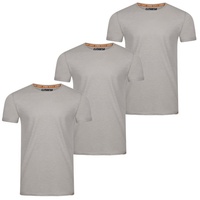 riverso Herren Basic T-Shirt RIVLenny Regular Fit 3er Pack Regular Fit Smoke Grau XL