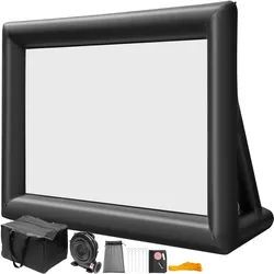 VEVOR 16:9 Leinwand aufblasbar 210D Oxford Stoff Projektionswand 4,2x2,5m aufblasbare Outdoor-Leinwand selbstaufblasend inkl. Luftgebläse ideal für Poolpartys Grillparty Geburtstage Familienfeiern
