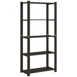 vidaXL Lagerregal mit 5 Böden Schwarz 80x38x170 Cm Massivholz Kiefer