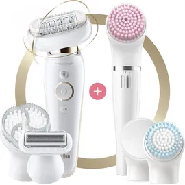 Braun Silk-épil 9 Flex 9100 Beauty Set + FaceSpa weiß/gold