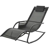 Outsunny Schaukelstuhl Hochlehner 150 x 62 x 88 cm schwarz 1 St.