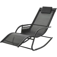 Outsunny Schaukelstuhl Hochlehner 150 x 62 x 88 cm schwarz 1 St.