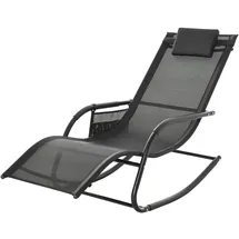 Outsunny Schaukelstuhl Hochlehner 150 x 62 x 88 cm schwarz 1 St.